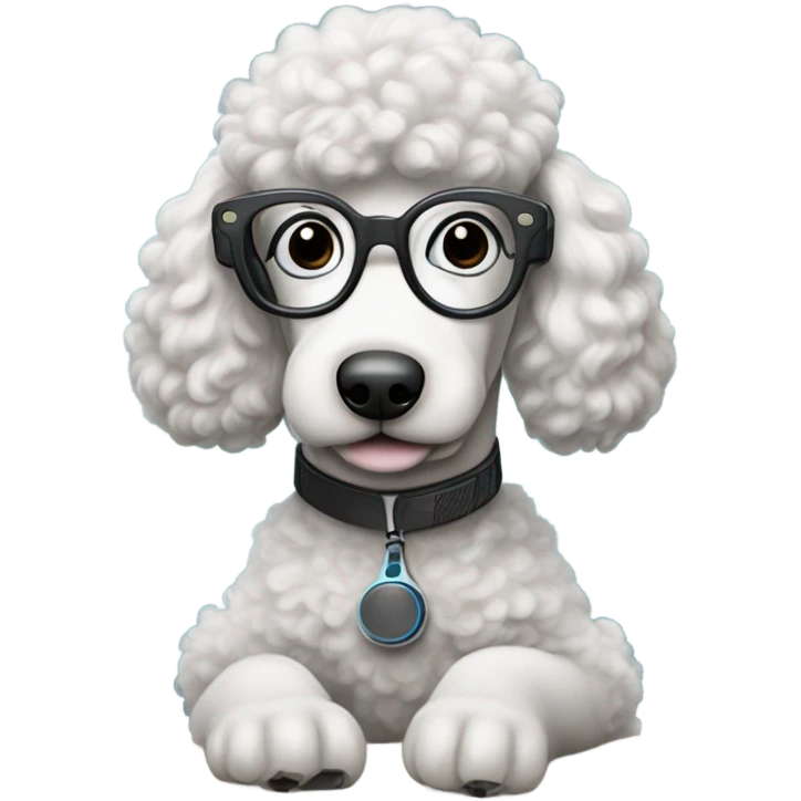 a poodle dressed as an it technician at a servicedesk emoji