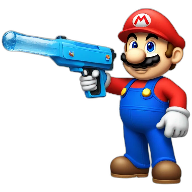 mario with a water gun emoji