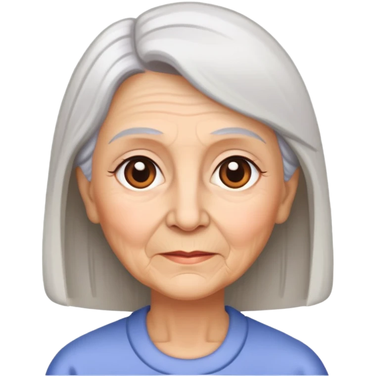 grandmother with straight hair and brown eyes emoji