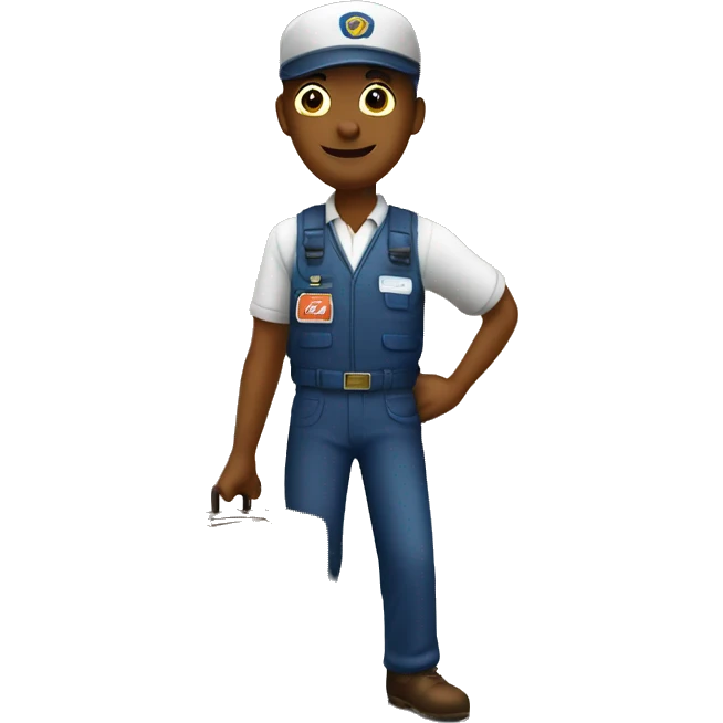 a post man visit the house to pick up the luggages emoji