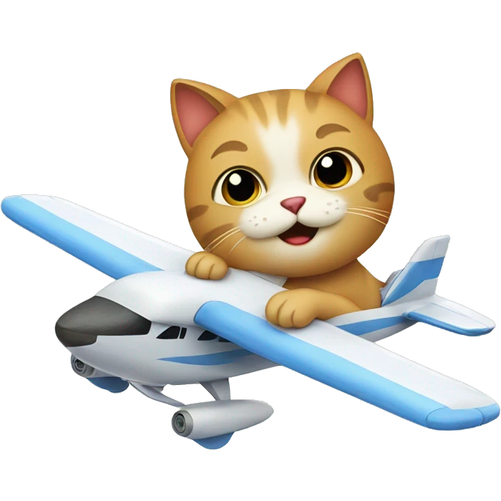 Cat flying a plane emoji