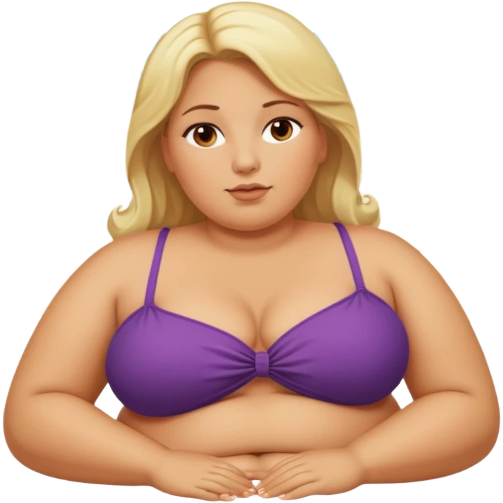 Obese blonde laying on beach  emoji