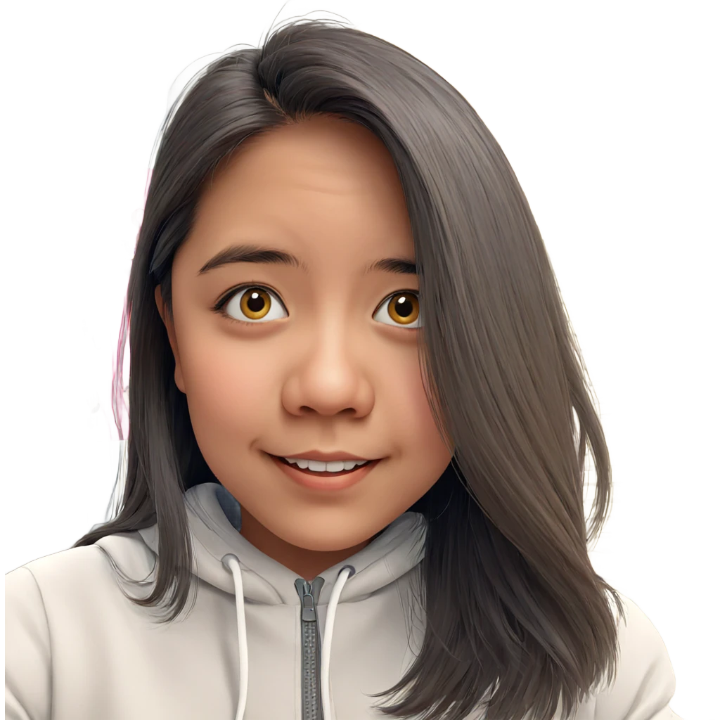 smiling girl indoors portrait emoji