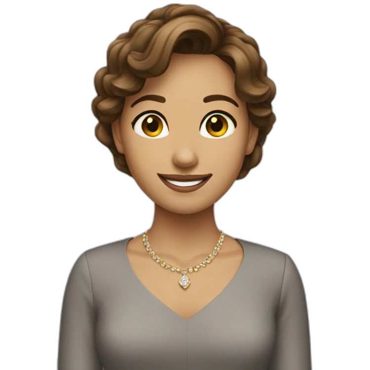 brown hair girl smiling formal emoji