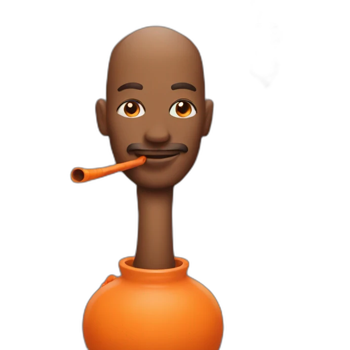 man with orange hookah emoji