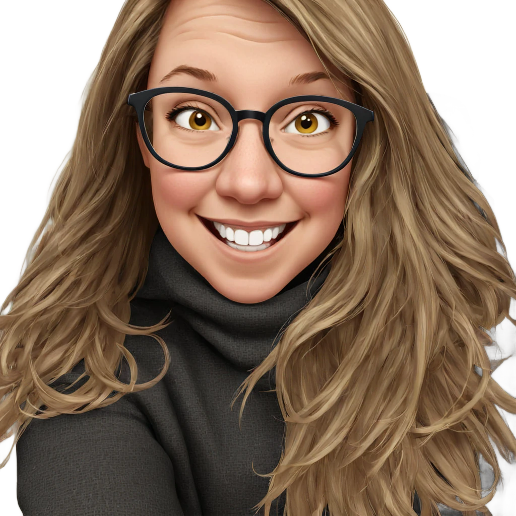 smiling girl with glasses emoji