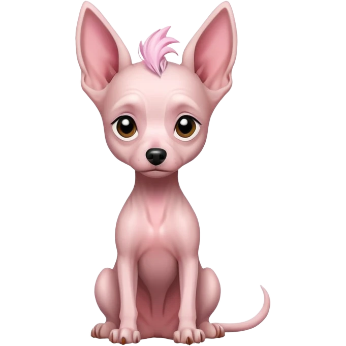 Chinese crested dog emoji