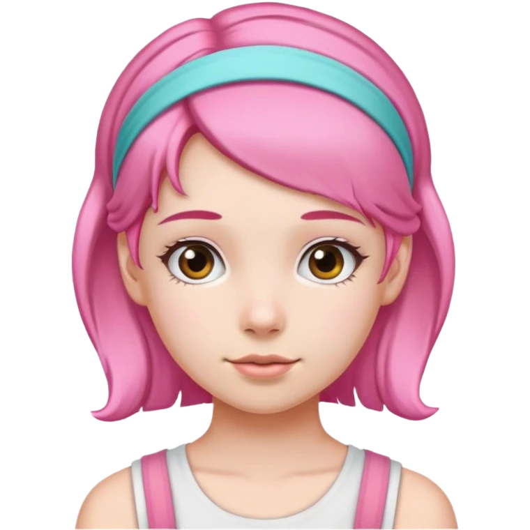 Pink hairband girl  emoji