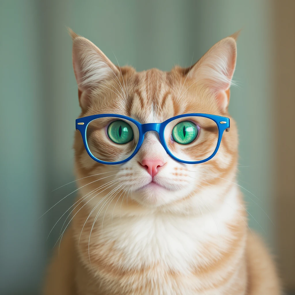 A cat with blue glasses emoji