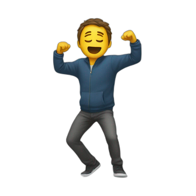 Un homme qui fait un dab emoji