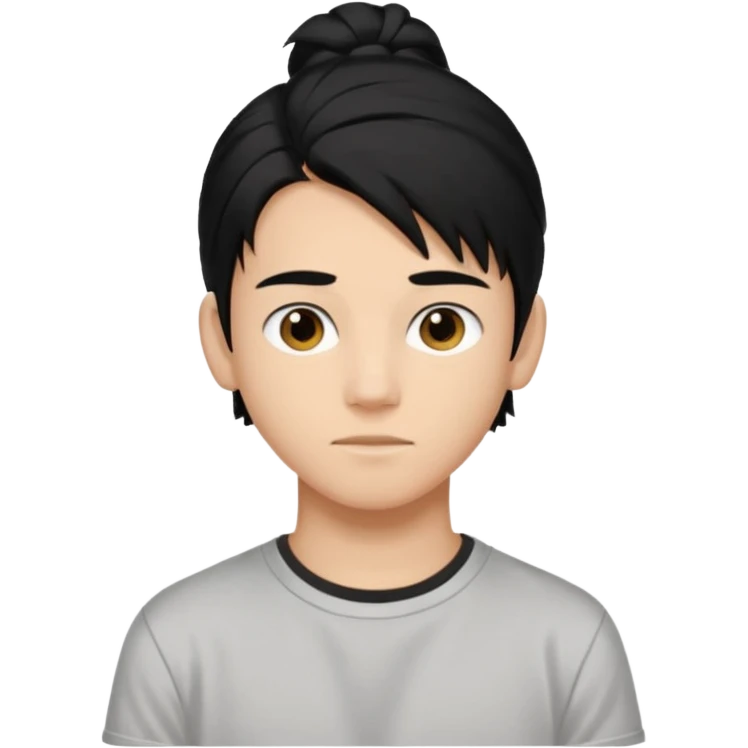 homme cheveux noir long attaché sans cheveux dépassant  16 ans, un peu bronzé emoji