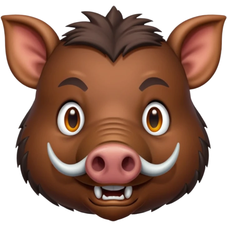 Wild boar face with long tusks emoji realistic emoji