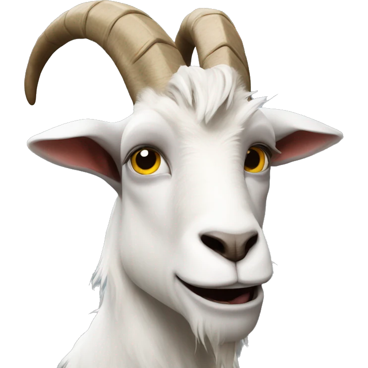 goat looking strong, evil and rageous emoji