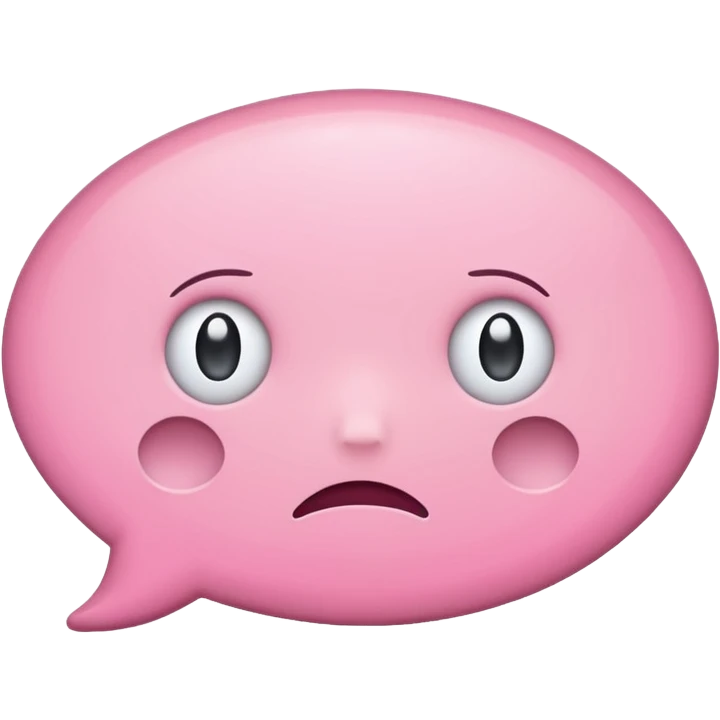 Pink Speech bubble sad emoji