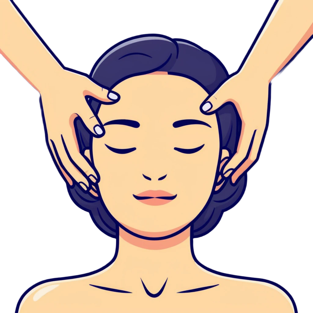 woman head massage emoji