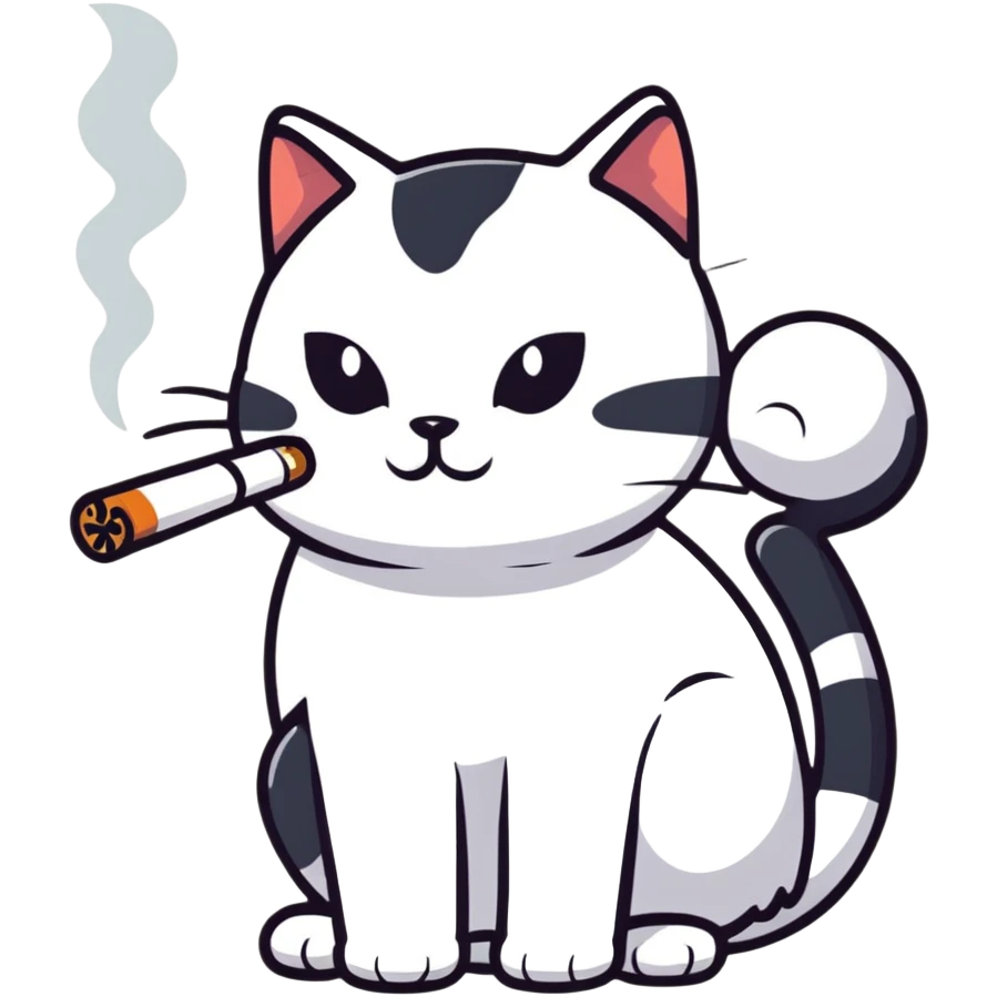 Cat smoking emoji