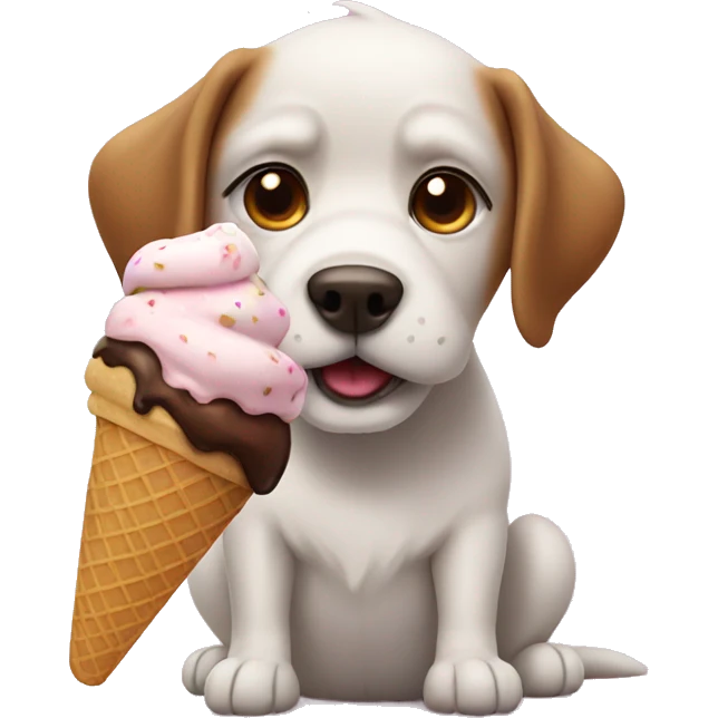 Dog with ice cream emoji