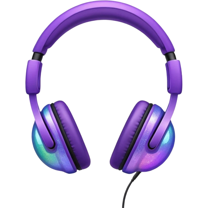 glitter purple headset emoji