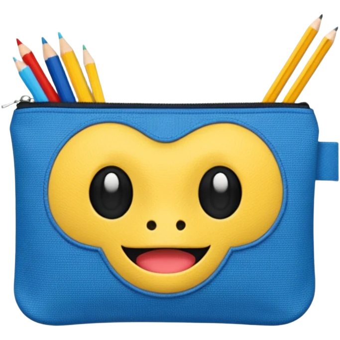 Pencil pouch with zipper mouth emoji