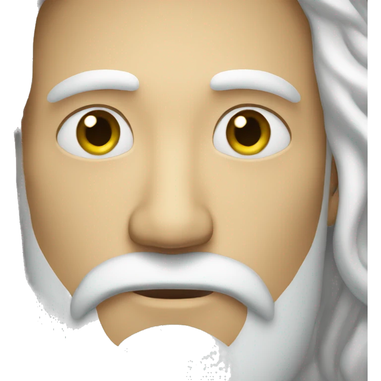 a man with white hair and a beard staring emoji