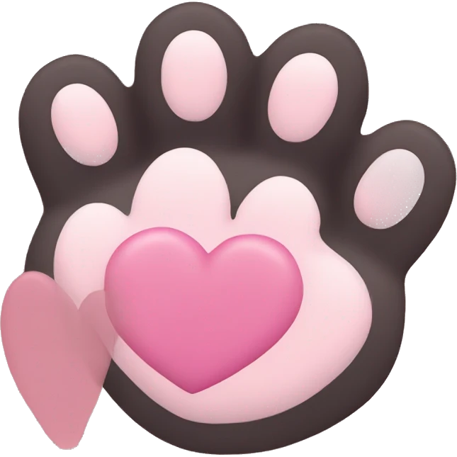 Cat paw with heart emoji