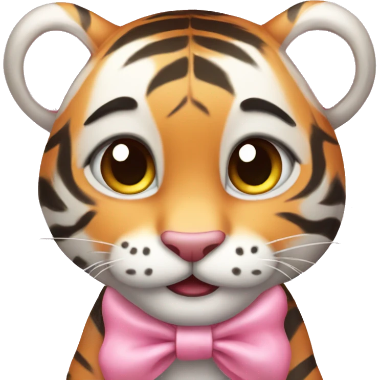Cute Baby tiger with pink bows  emoji