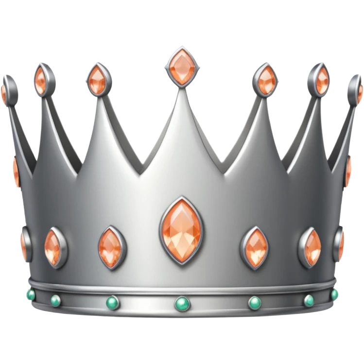 silver feminine crown with peach colored stones emoji
