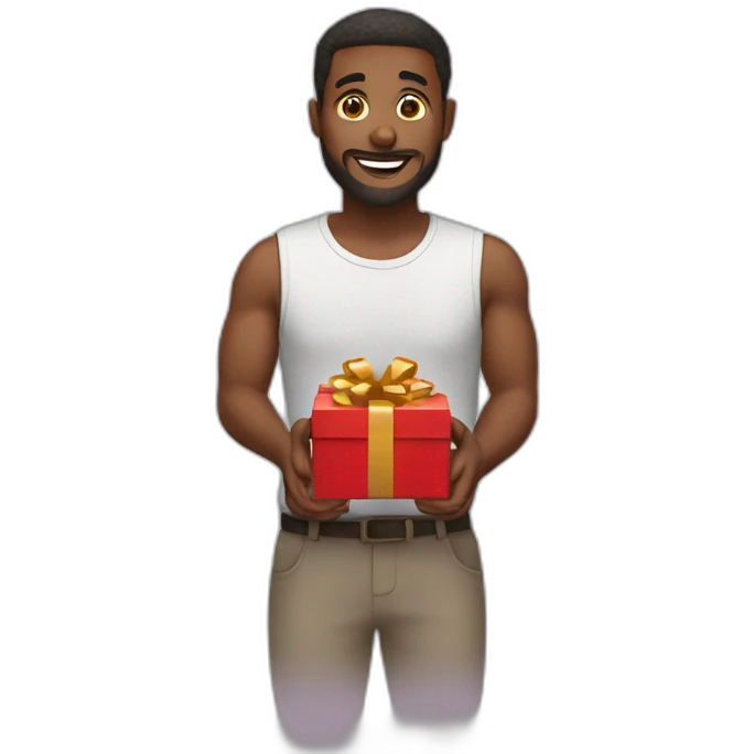 A man giving a gift emoji