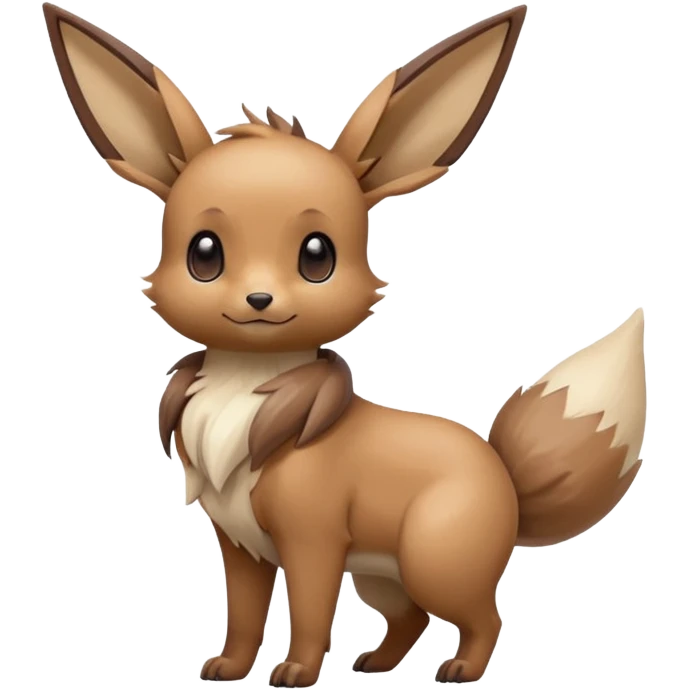 Kawaii Shiny Colorful Pastel Slender Elegant Sleek Thin Beautiful Gorgeous Pretty Mature Realistic Eevee-Fakémon-Pokémon-creature Full Body emoji