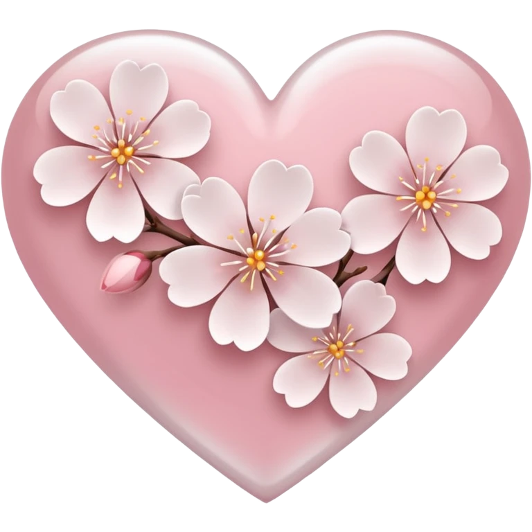 white sakura heart emoji