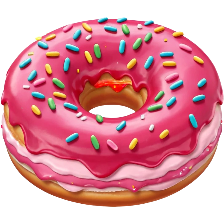 Strawberry frosted donut from dunkin donut  emoji