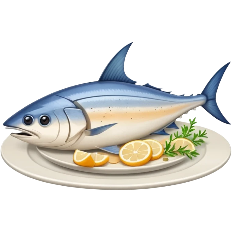 cooked swordfish on a plate emoji