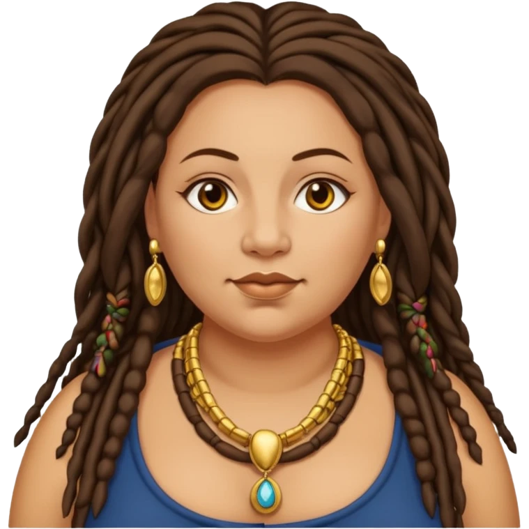 very fat beautiful rich brunette dreadlocked woman emoji