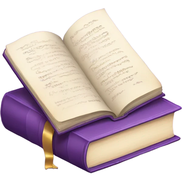 Purple book with the inscription con amore emoji