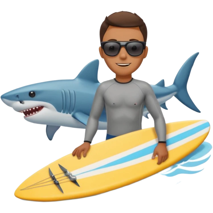Man with a shark emoji