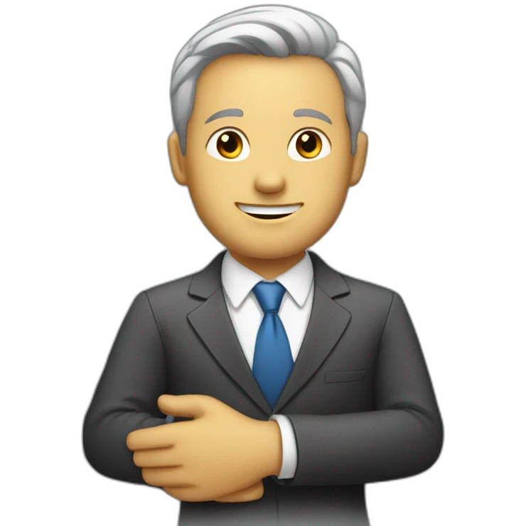 Businessman making a deal emoji