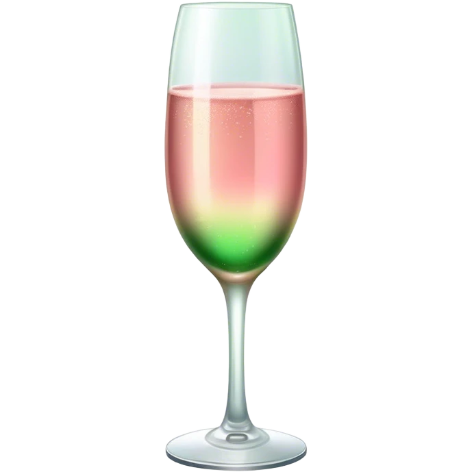 champagne with pink and green colour emoji