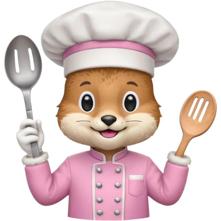 animal with pink chef costume emoji