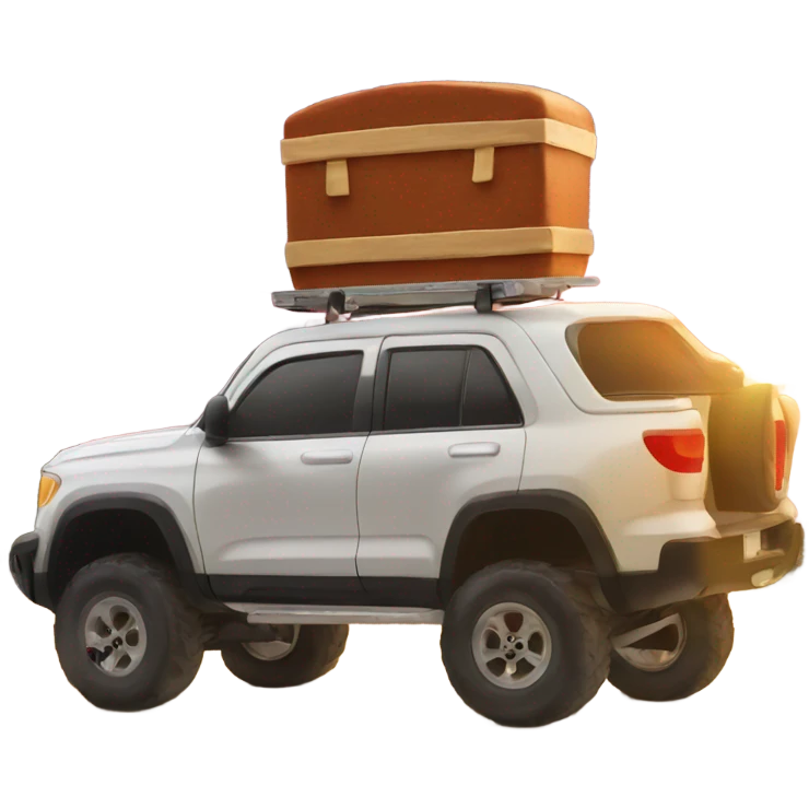 tailgate watching the sunset on the back of a car  emoji
