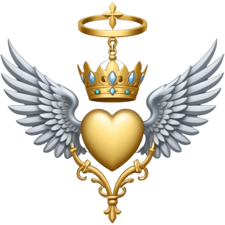 holy saint emblem with silver wings  emoji