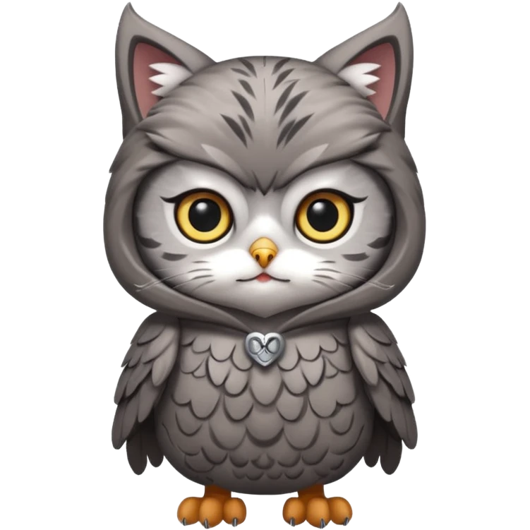 Cat wearing a costume of owl emoji