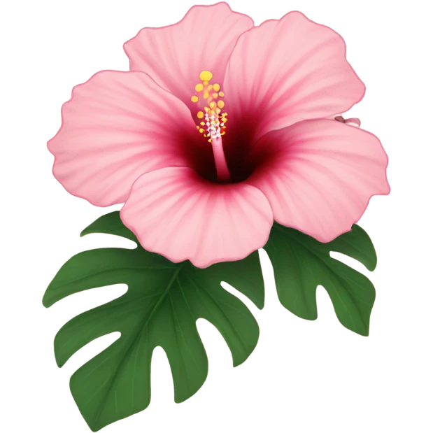 blush pink hibiscus flower emoji