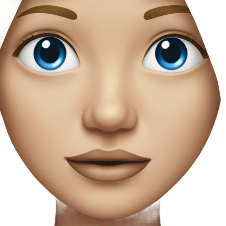 blonde girl in outdoor portrait with blue eyes emoji