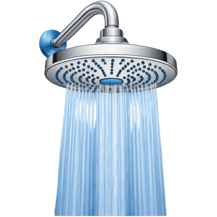 “Flat icon-style emoji of a wall-mounted shower head, blue and gray tones, clean vector design” emoji