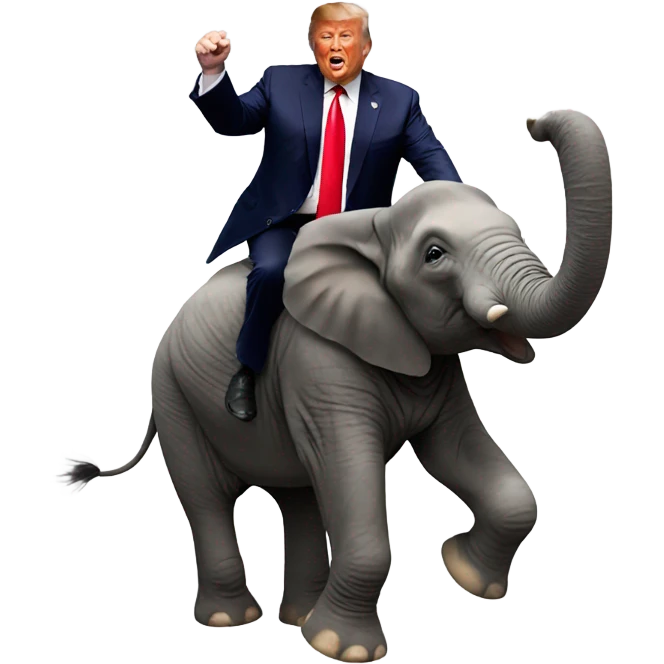 Donald trump riding a animal emoji