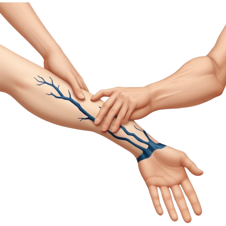 a person's hand is trying to touch another person's leg emoji