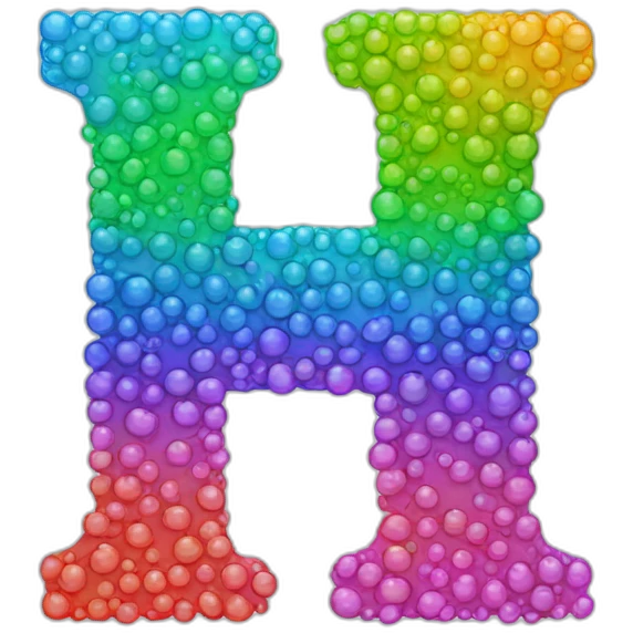 letter h in rainbow bubble font emoji
