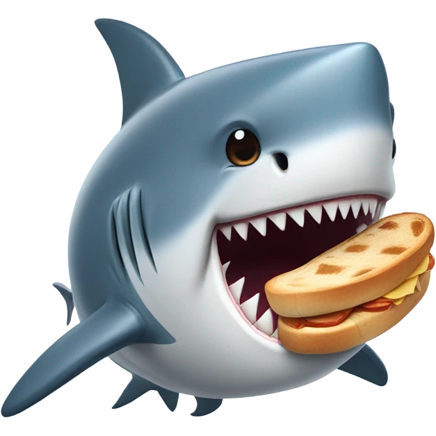 shark with a bread hat emoji