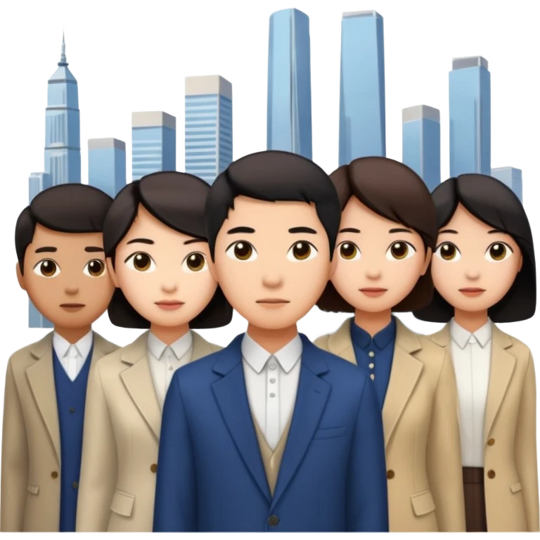 urban tall building background,  asian people rejecting traditional norms emoji