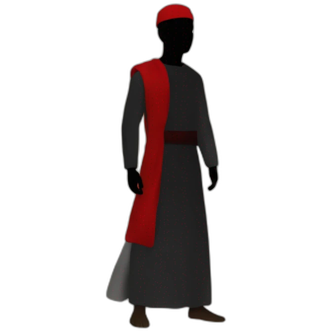 strong muslim man silhouette with red hart in chest emoji